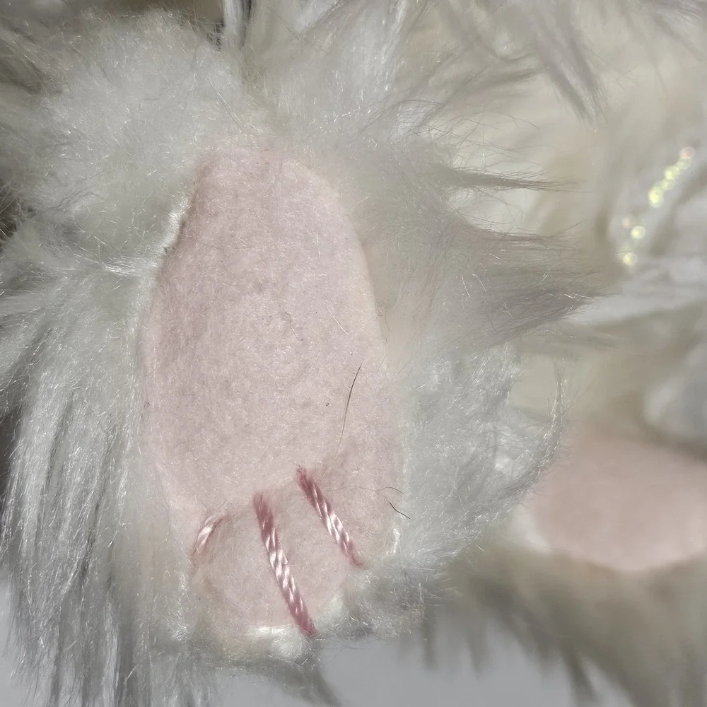 A&A Angel Teddy Bear Plush Jointed Stuffed Toy White W Wings Pink‎ Nose & Toes